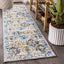 Alfombra bohemia enrejada azul 2x8" sala cocina