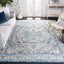 Alfombra decorativa 3x5ft gris claro y azul medallón