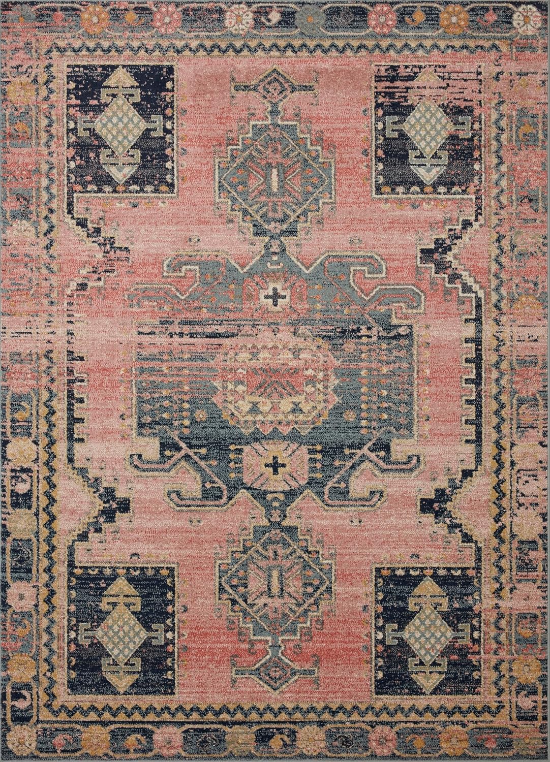 Alfombra área 7x10ft rosa 0.38" espesor