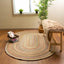 Alfombra trenzada paja beige ovalada 2x3ft