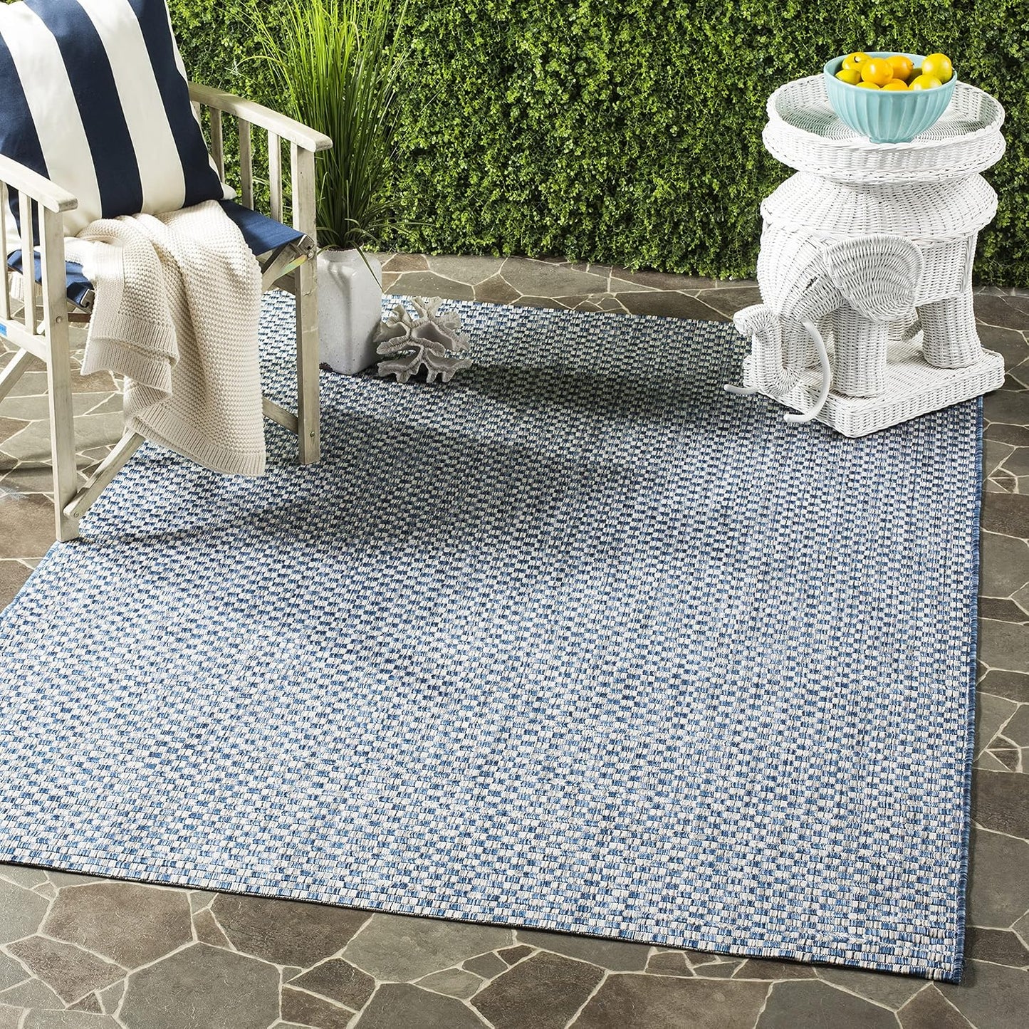 Alfombra lavable exterior 4x5ft7" azul gris