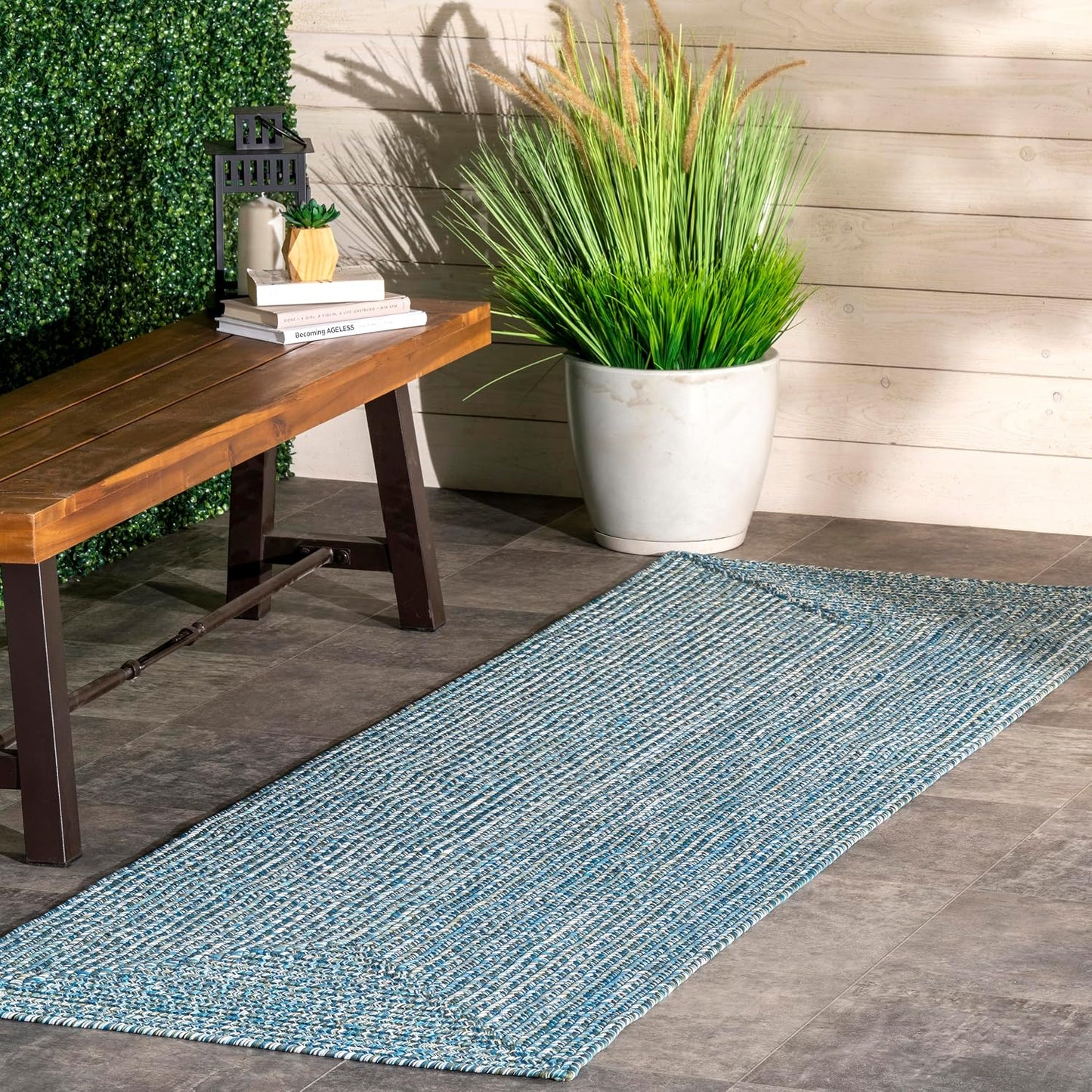 Alfombra trenzada 2x8ft para mascotas exterior interior