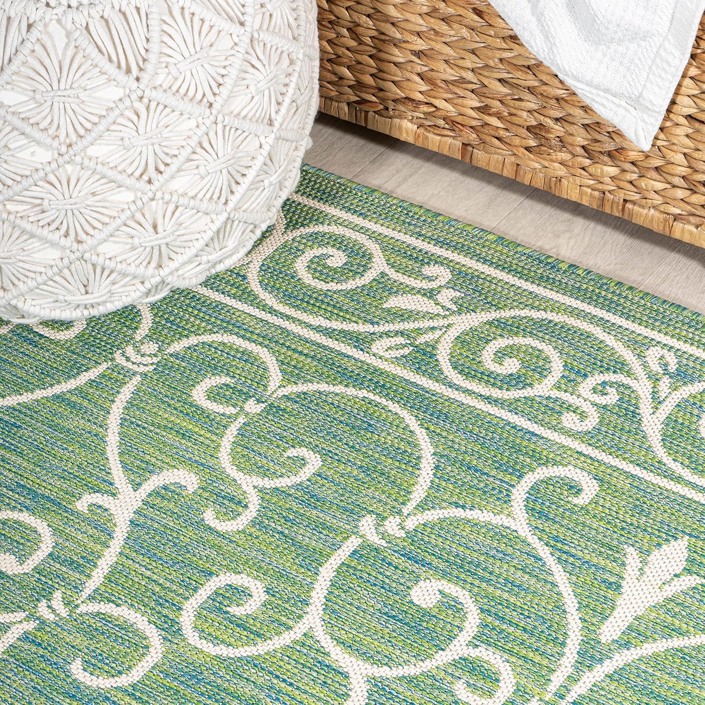 Alfombra redonda vintage filigrana 5ft para patio exterior