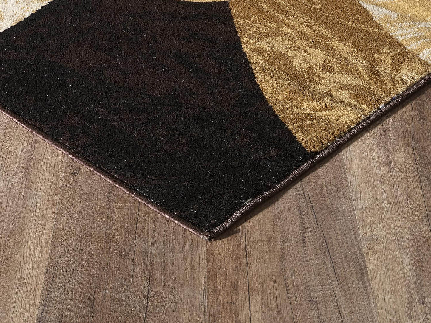 Alfombra moderna con espirales marrón/beige 2x3ft
