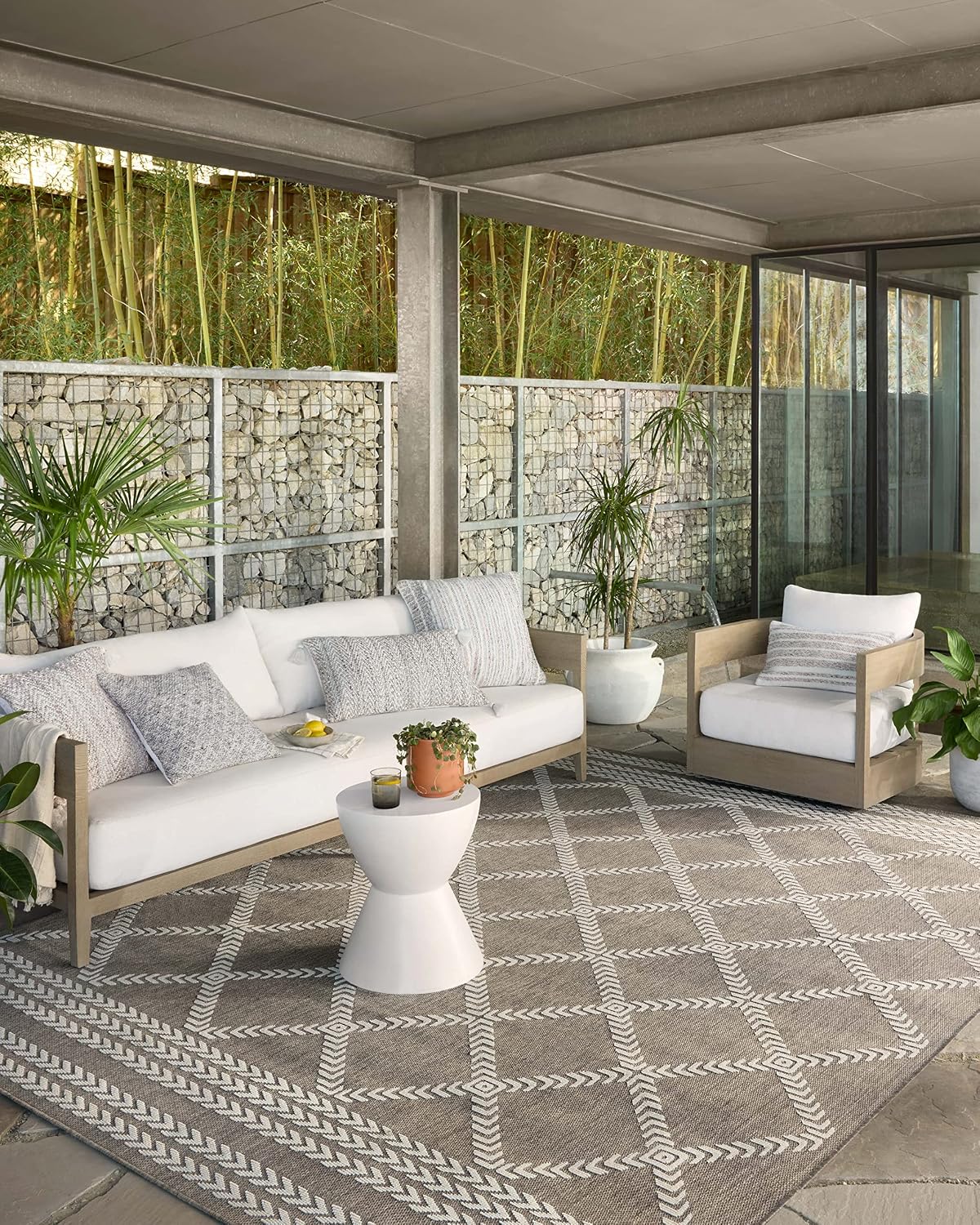 Alfombra decorativa 2'2" x 3'9" color natural/marfil