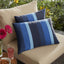 2 Pzas Almohadas Lumbares Sunbrella 12x18 Rayas Azules