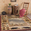 Alfombra roja estilo cabaña 9x12ft para sala dormitorio