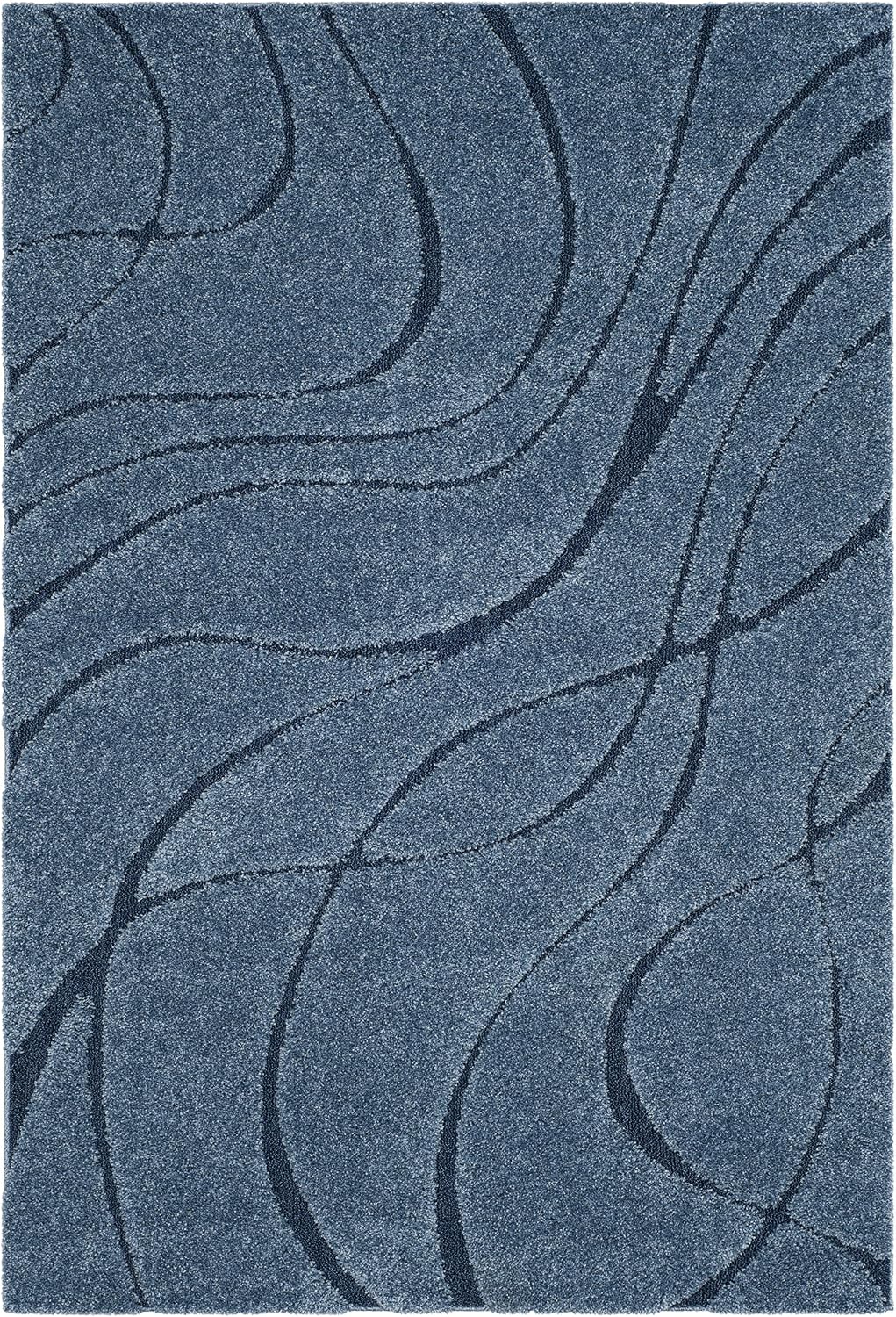 Alfombra Shag 6x9ft Sala Dormitorio Comedor Azul Claro