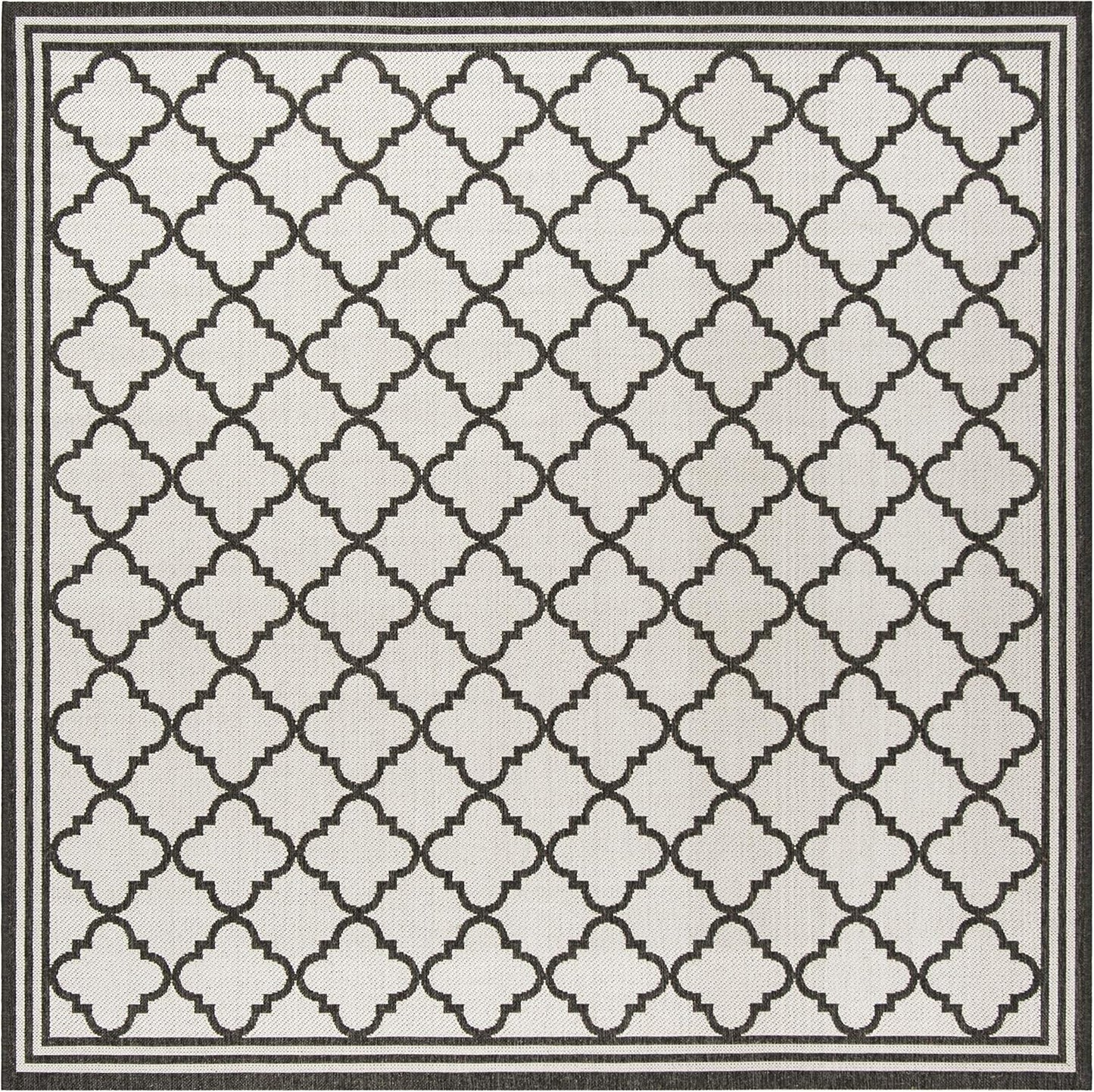 Alfombra exterior lavable 6x7ft cuadrada gris claro y carbón
