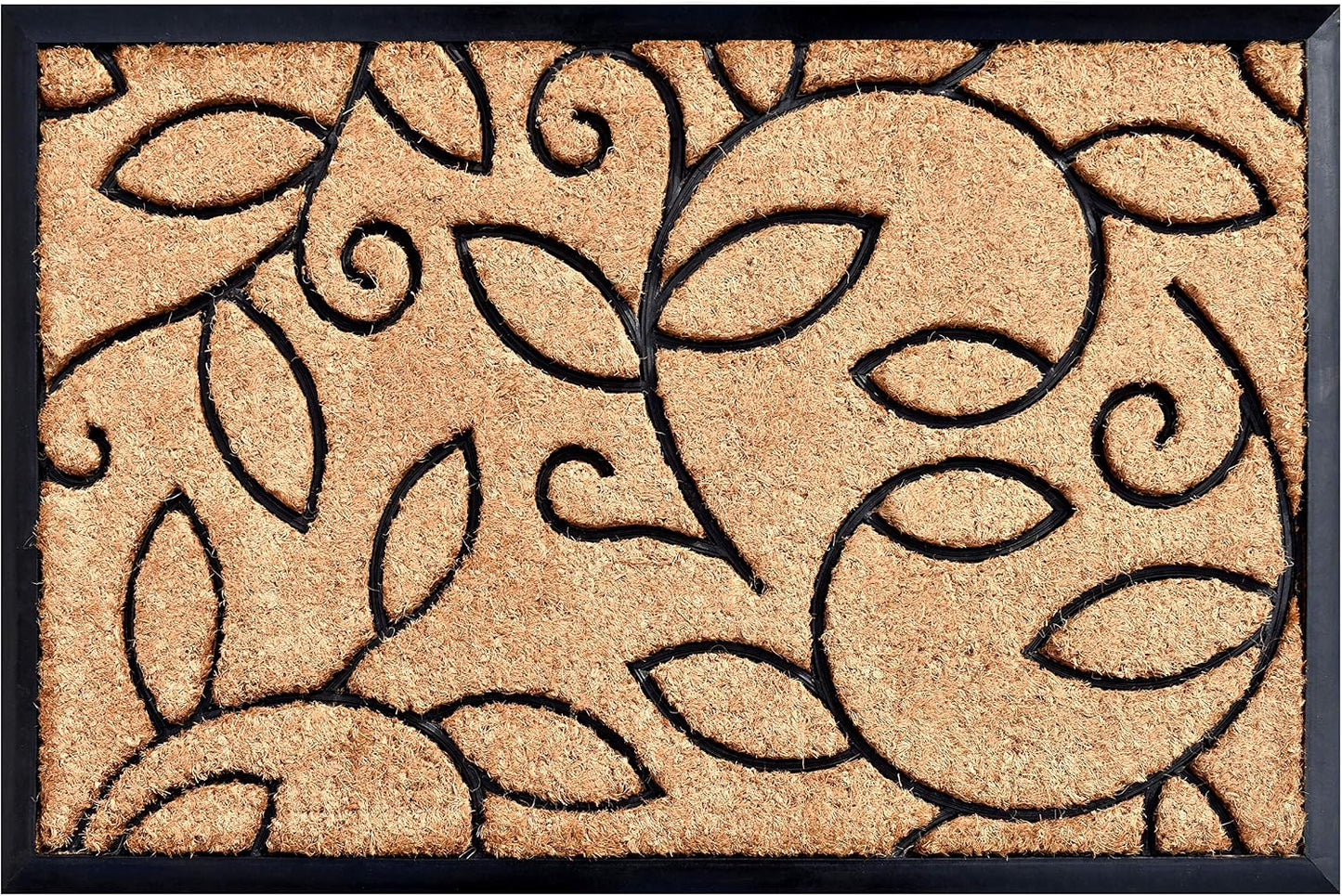 Felpudo hojas vid 24x36pulg natural/negro