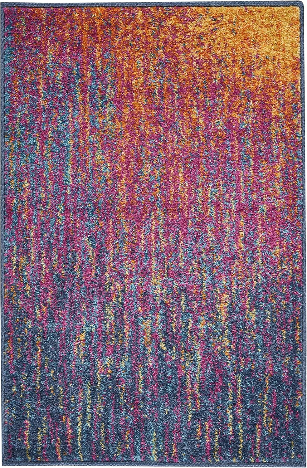 Alfombra multicolor 1'10"x2'10" para dormitorio sala comedor