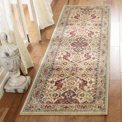 Alfombra pasillo 2'6"x18' marfil y gris topo no pelusa