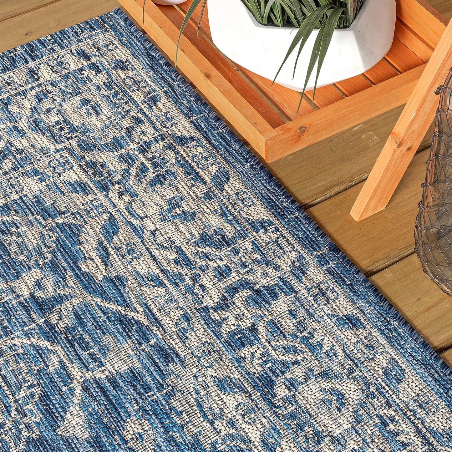 Alfombra redonda 5ft para interiores color azul marino
