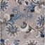 Alfombra exterior lavable 9x12ft gris y azul no pelusa