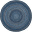 Alfombra redonda BRD851N estilo cabaña azul 3' reversible