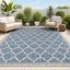 Alfombra marroquí enrejada 5x8ft azul marino/gris trébol
