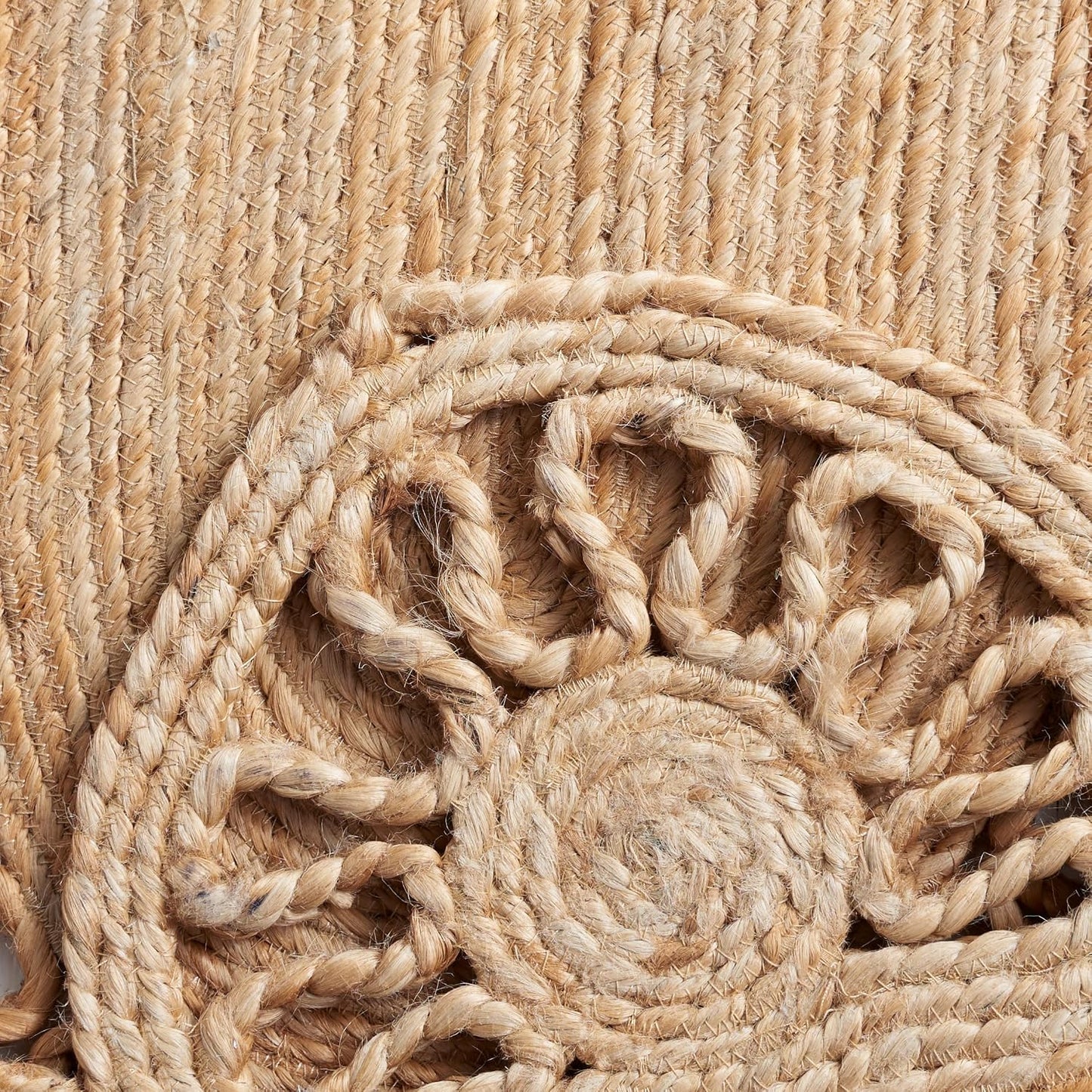 Alfombra redonda fibra natural 7ft hecha a mano sala