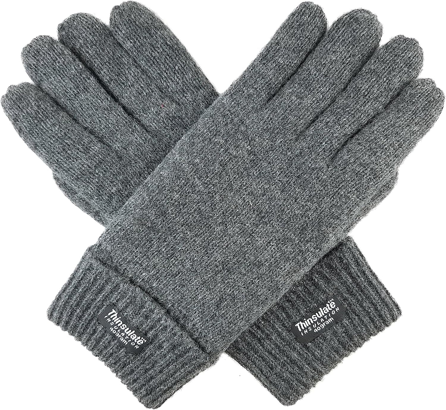 Guantes lana pura con forro polar cálido para hombre