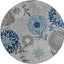 Alfombra exterior lavable redonda 6'7" gris y azul