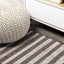 Alfombra rayas marrón/beige 2x10ft patio porche resistente