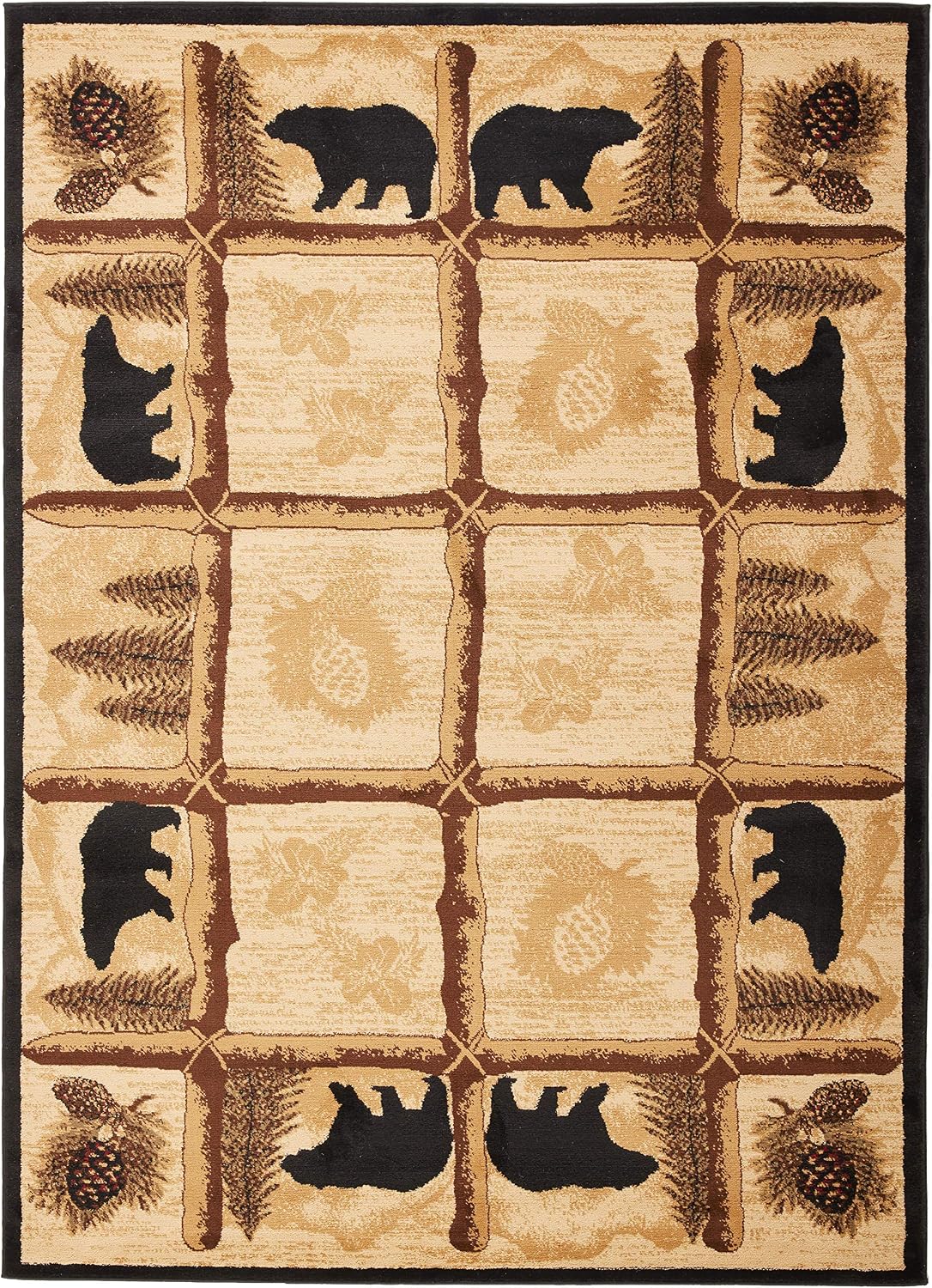 Alfombra rústica tipo cabaña 5'3x7'3