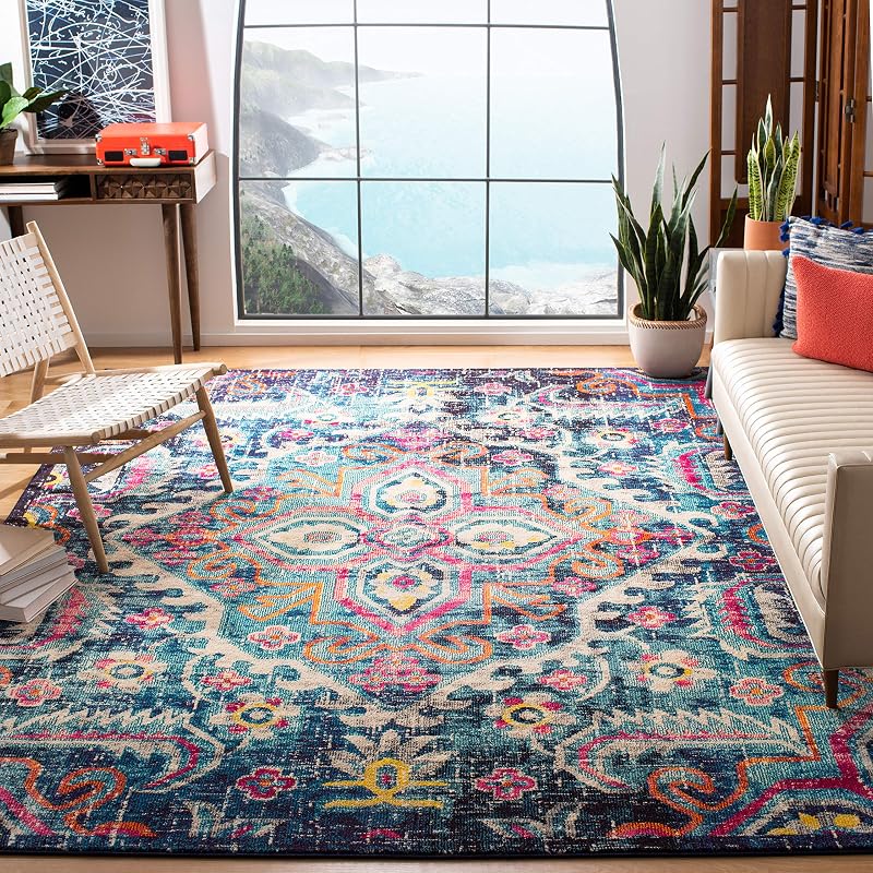 Alfombra Monaco SAFAVIEH 8x10ft azul fucsia bohemio chic