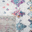 Alfombra decorativa 2'3x4' gris y morado diseño marroquí