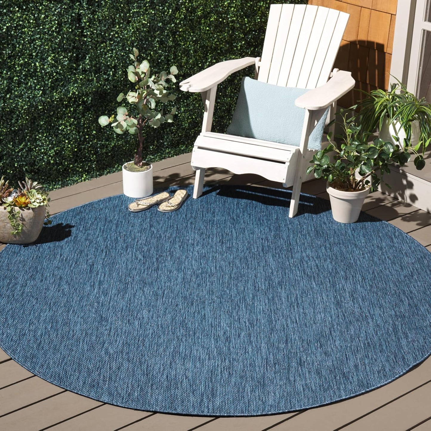 Alfombra redonda 6.7ft azul resistente BHS274M