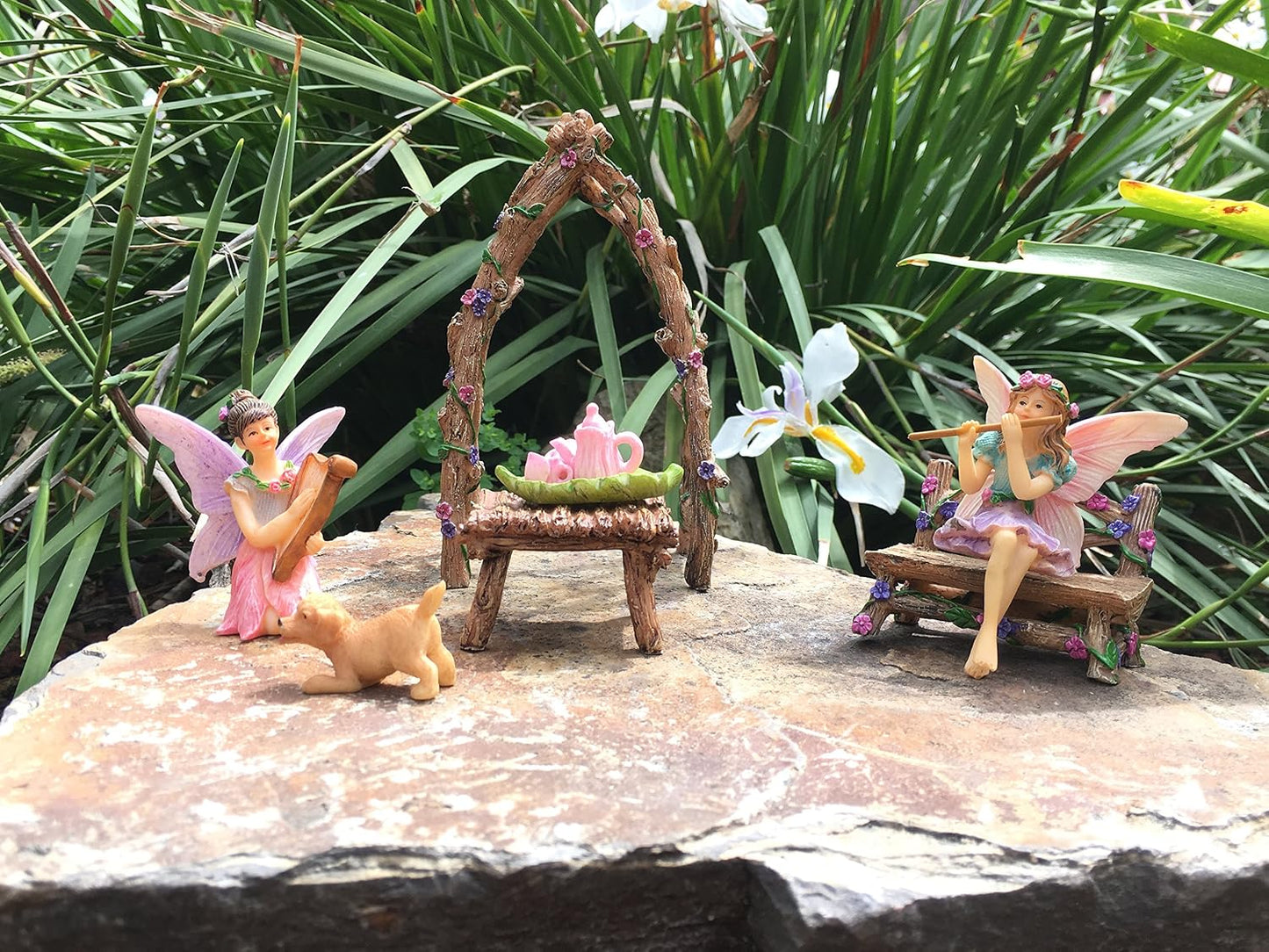 Set jardín hadas 7 pzas accesorio miniatura