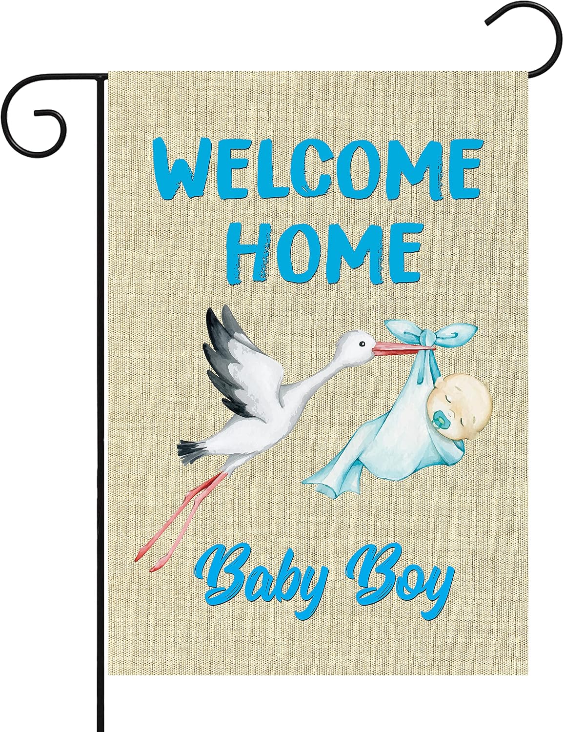 Bandera jardín bienvenida bebé niño arpillera doble cara