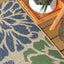 Alfombra redonda textura floral 6ft azul marino/verde patio