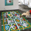 Alfombra antiderrap para niños 5x7ft color verde