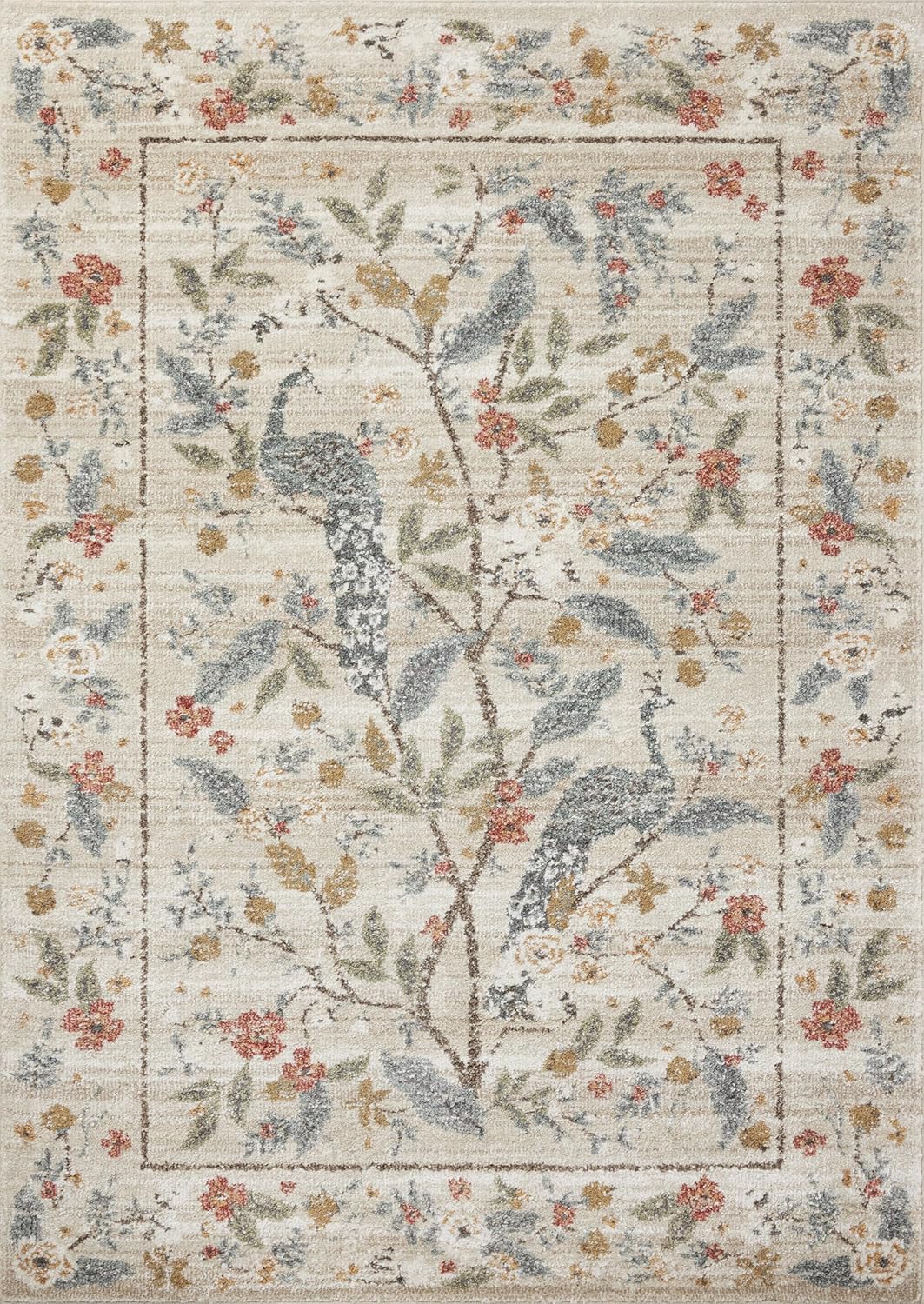 Alfombra decorativa marfil 2'8"x4' LAU-05