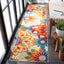 Alfombra exterior lavable 2.2x7ft color marfil y naranja