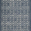 Alfombra decorativa 4x6ft marfil y azul marino lana marroquí