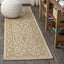 Alfombra pasillo vintage filigrana 2x8ft beige/marrón