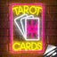 Letrero neón tarot LED rosa 10x14" acrílico regulable