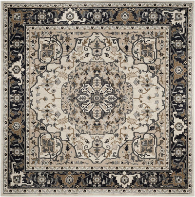 Alfombra Living Room 5'3" Square Crema y Azul