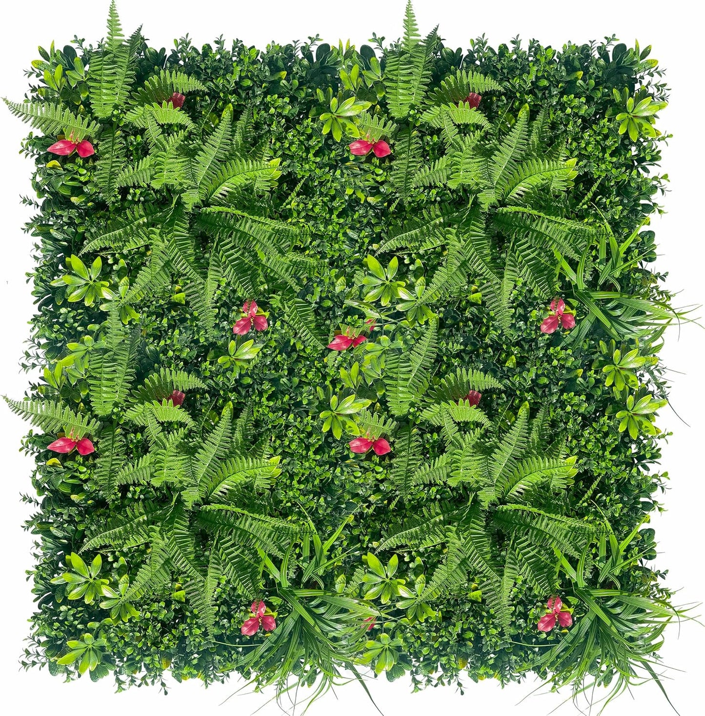 Paneles césped artificial 20x20pulg verde anti-UV para pared
