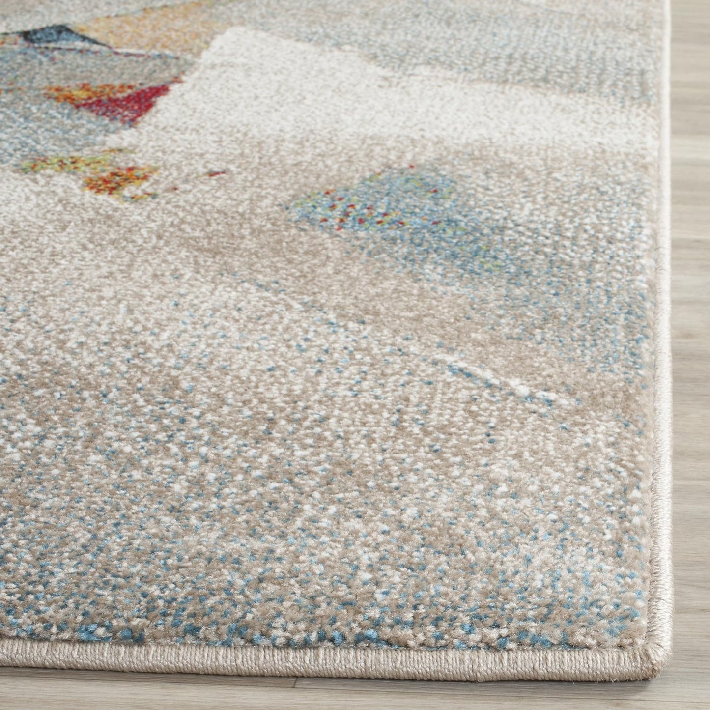 Alfombra decorativa 2'3"x4' gris abstracto moderno no pelusa