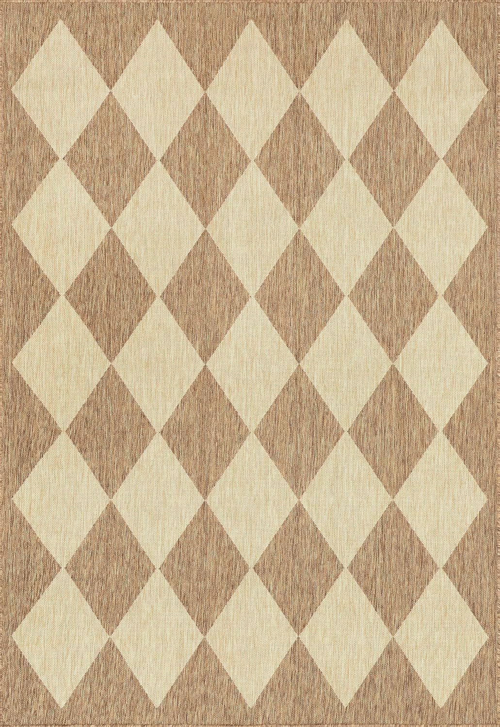 Alfombra patio suave Marrón/Marfil 4x1.83m resistente