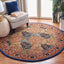 Alfombra redonda lana oriental hecha a mano 6ft azul y rojo