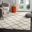 Alfombra 6x9pulg marfil gris diseño enrejado marroquí