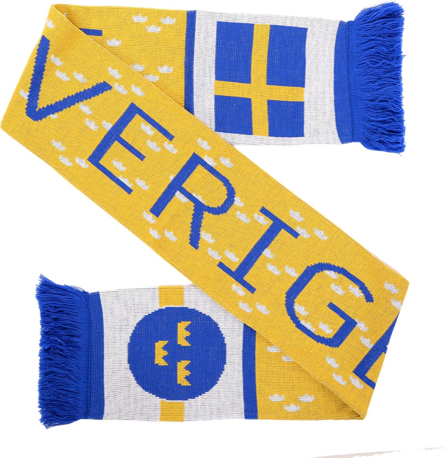 Bufanda tejida fútbol Sweden azul blanco amarillo