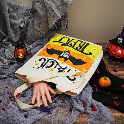 3 bolsas lona blanca Halloween reutilizables 13.75"