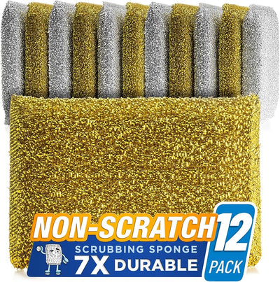 Esponjas limpiadoras cocina antiarañazos color dorado y plateado 12