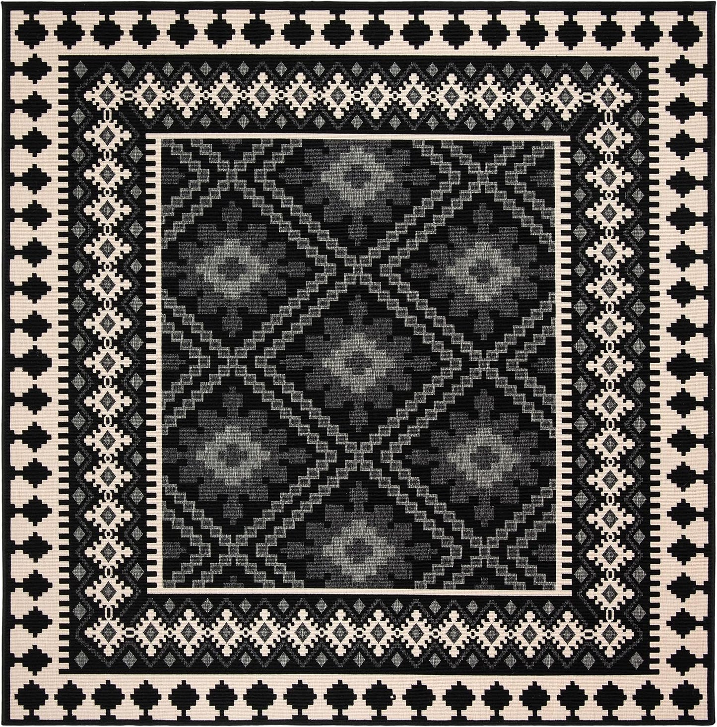 Alfombra interior exterior 2x3ft 7" Polipropileno Negro