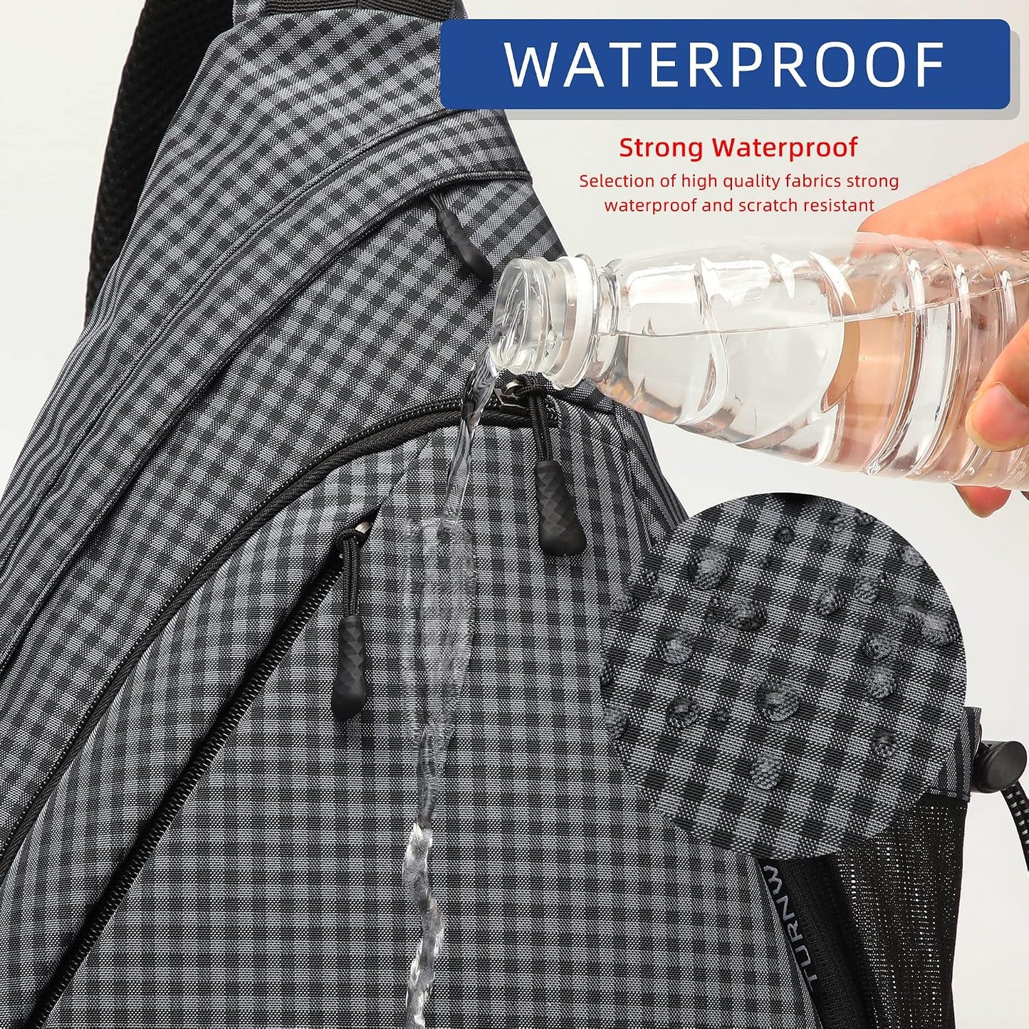 Bolsa bandolera impermeable con puerto USB para viajes