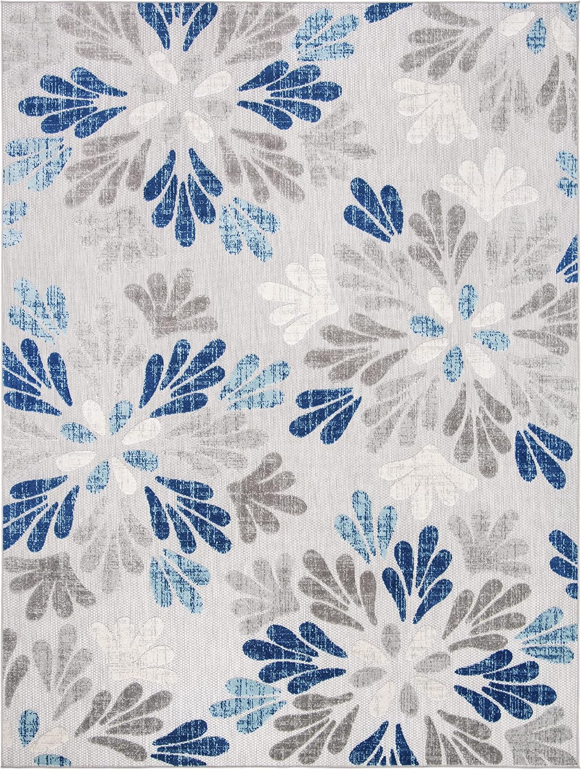 Alfombra exterior lavable 9x12ft gris y azul CBN800F