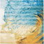Alfombra decorativa 6x6pulg ondas tropicales azul/dorado